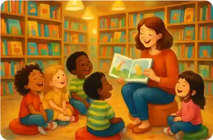 Story hour for children in a bookstore